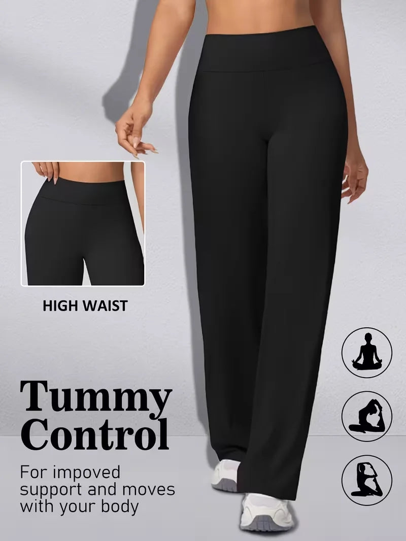 Yoga Pants Womens Trousers High Waisted Straight Wide Leg Leggings Hip up Sports Tights Suitable For Yoga Gym Casual Clothings