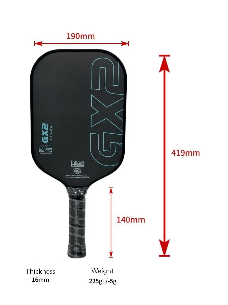 SONGYI Professional Pickleball Paddle Highly Elastic 3K Carbon Fiber Surface 16mm GX2 Core Precise Ball Control Powerful Shots