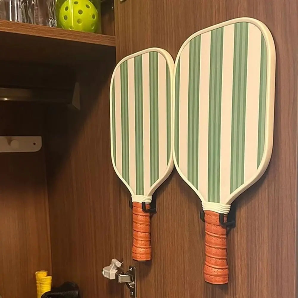 2Pcs Wall Mounted Pickleball Paddle Wall Rack Self-adhesive Punch-Free Pickleball Rackets Holder Aluminum Alloy Stable