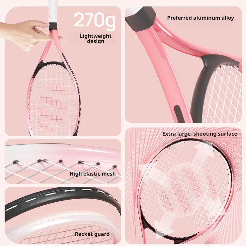 Aluminum Tennis Rackets Included Tennis and Bag Selftraining Outdoor Sports Equipment Racquet Set Youth Games for Beginner