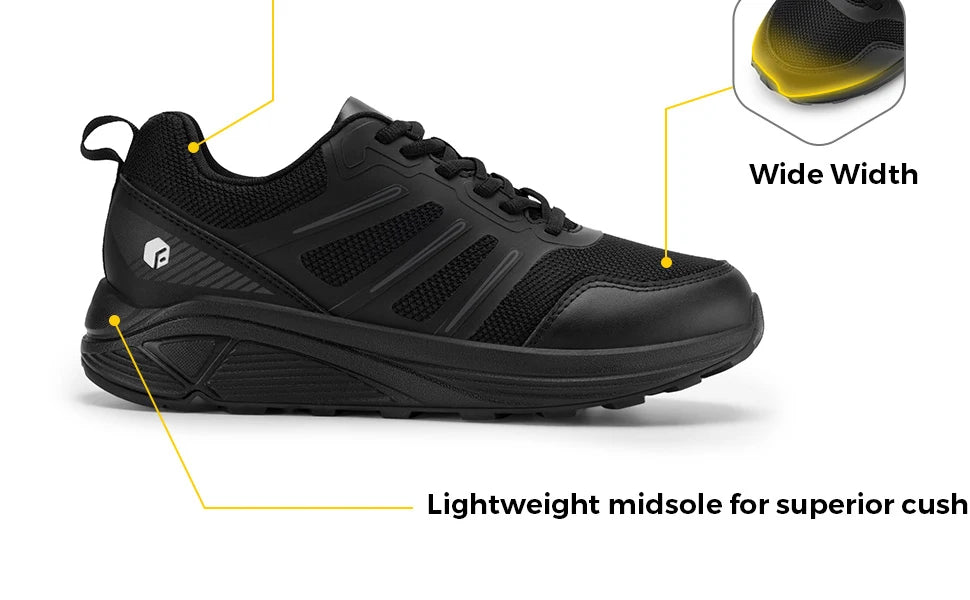Fittington Extra Wide Men's Sports Shoes Cushioning Sneakers Trail Running Shoes For Men Heel Pain Plantar Fasciitis Relief