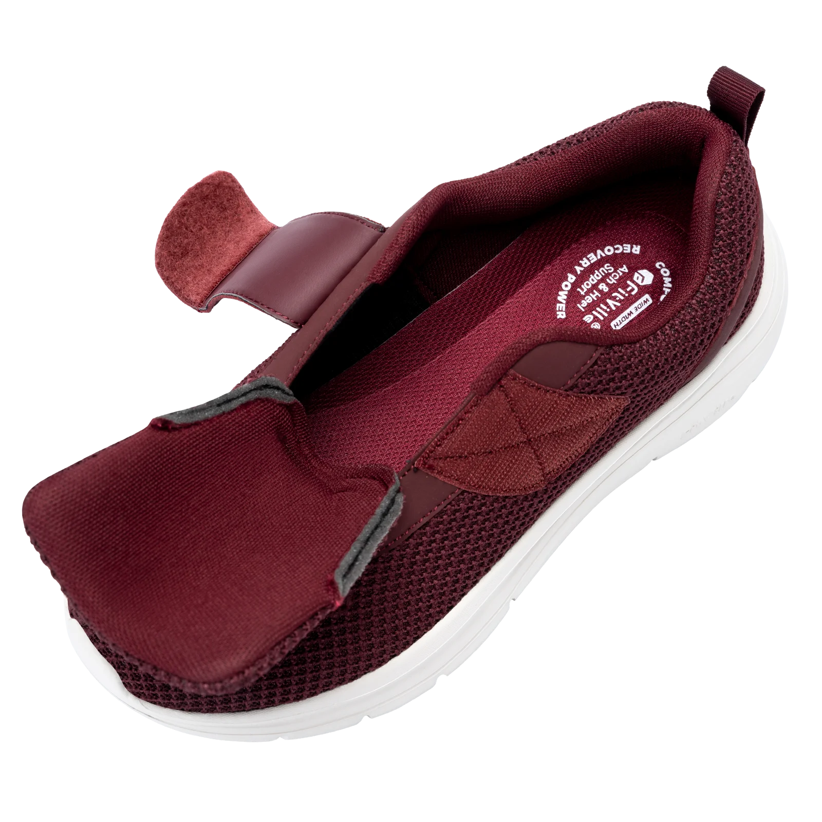 FitVille Women's Shoes Wide Diabetes Shoes Adjustable Strap for Swollen Feet Slip on Walking Lightweight Comfortable Sneakers