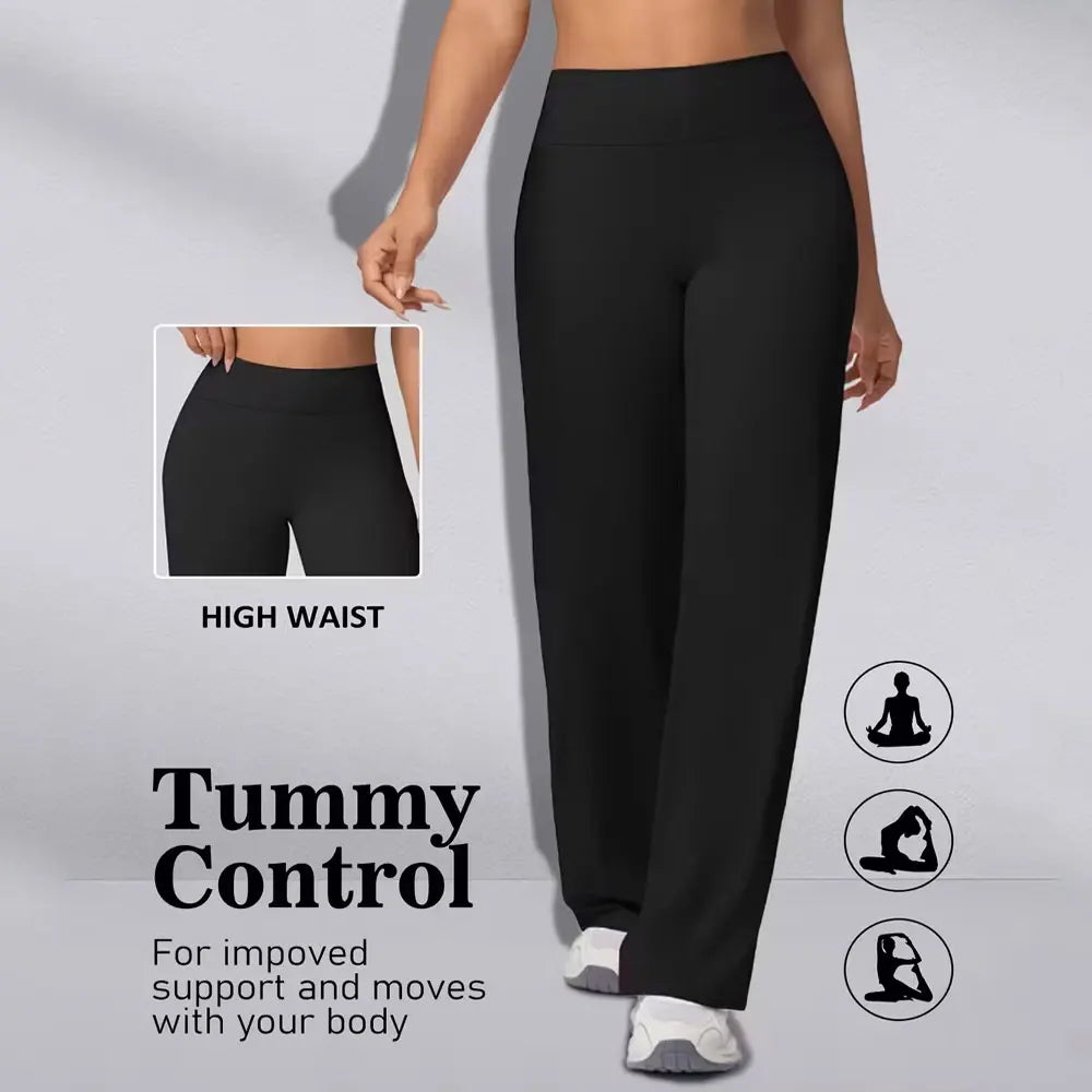 Yoga Pants Womens Trousers High Waisted Straight Wide Leg Leggings Hip up Sports Tights Suitable For Yoga Gym Casual Clothings