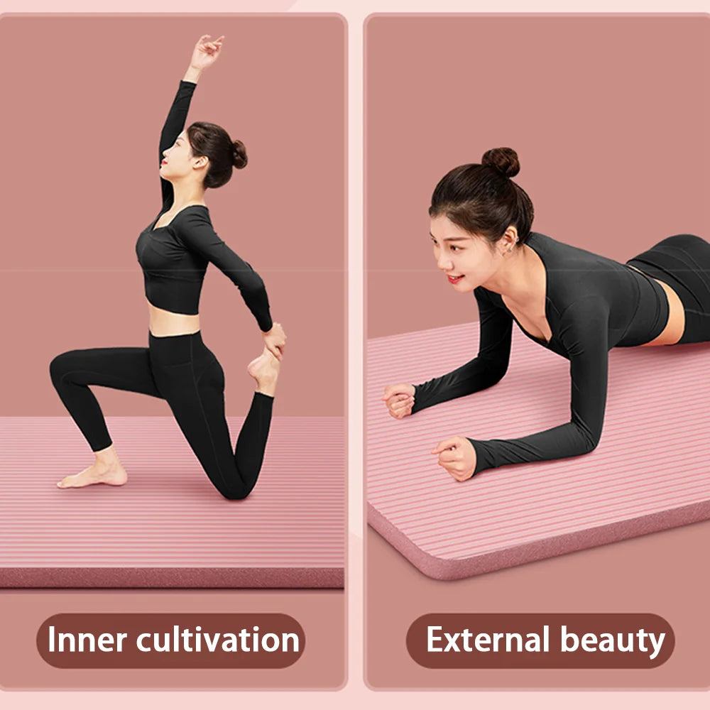 8mm yoga mat, suitable for beginners, lengthened and thickened for exercise, non slip fitness yoga mat for home use ﻿