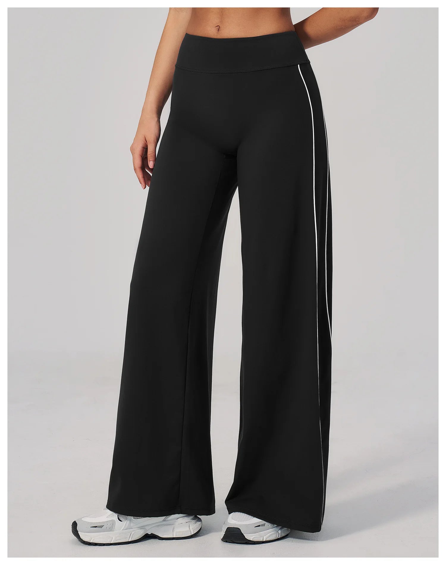 Yoga Pants Women High Waist Wide Leg Trousers Tummy Control Straight Workout Sports Pants Female Casual Fitness Bell-bottoms