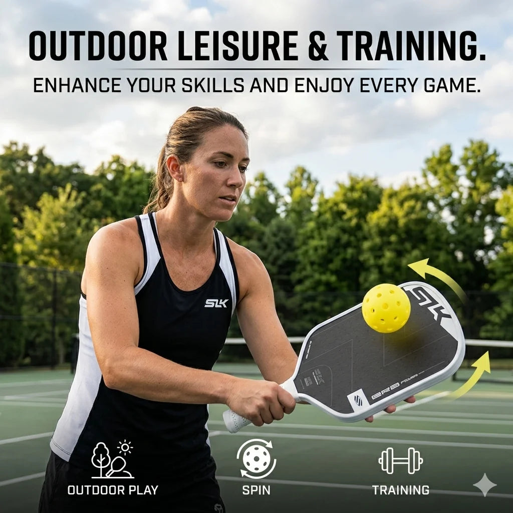 SLK ERA Power 16mm Pickleball Paddle USAP Approved Carbon Fiber Hybrid Face High Spin Large Sweet Spot for Training Competition
