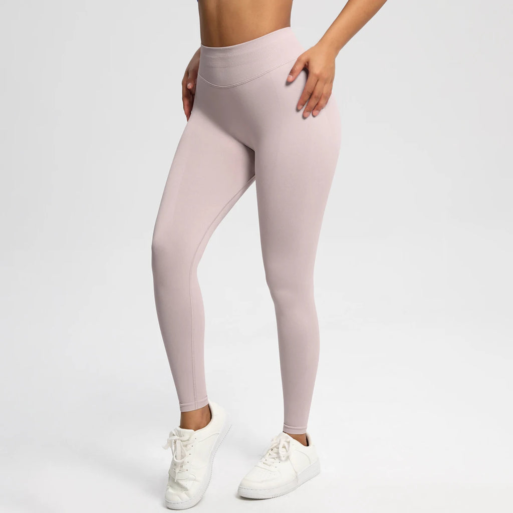 Seamless Women Solid Waist Yoga Pants Three-section Waist Sexy Hip-lifting Tight Sports Pants Fitness Exercise Yoga Pants