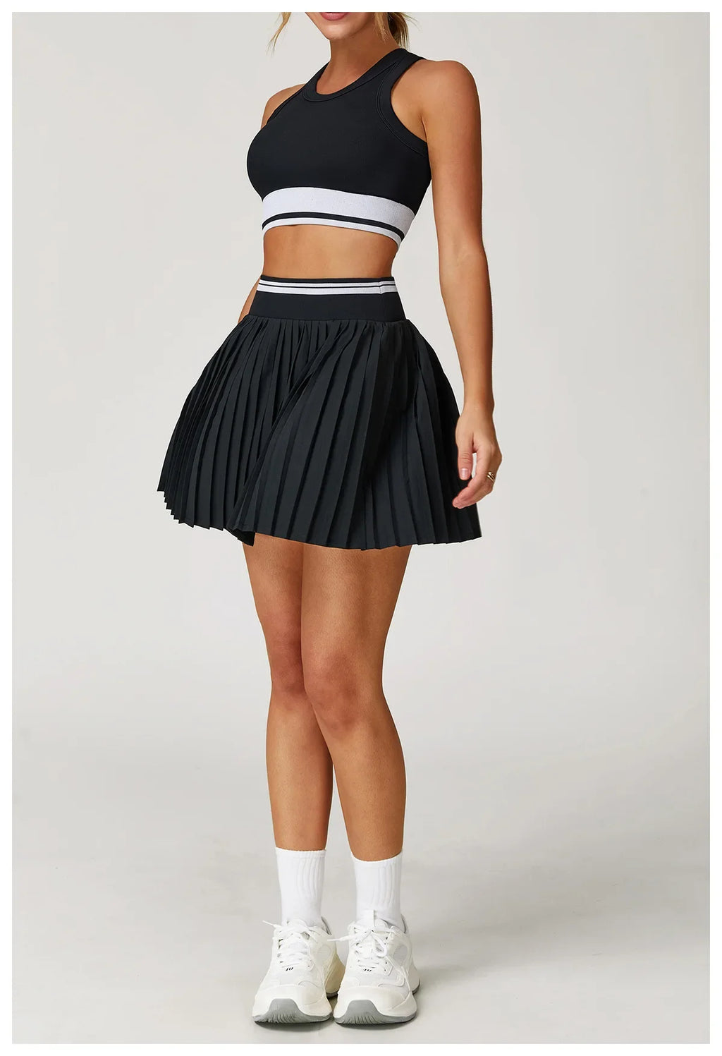 Summer Anti-Glare Tennis Skirts A-line Pleated Yoga Shorts Skirts Women High Waist Sports Fitness Skirt Gym Workout Sportswear