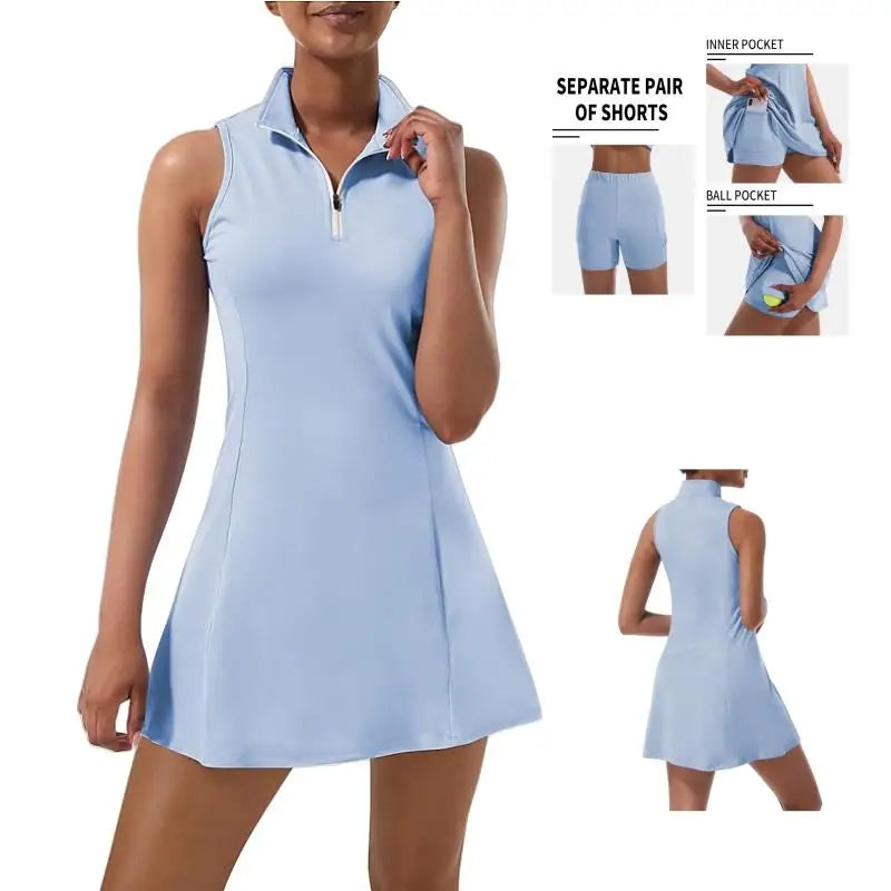 Tennis and polo dress, yoga skirt, gym uniform,soft elastic sportswear,tennis, built-in shorts, ball, badminton
