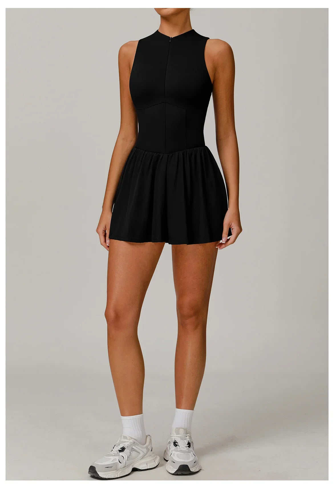 Tennis Skirt Sports Fitness Stand-up Collar Anti-light Golf Badminton Casual Fitness Workout Clothing Gym Yoga Suit for Women