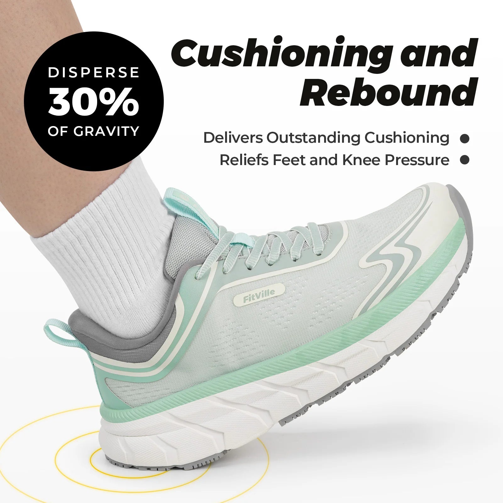 Fittington Women's Sports Shoes Wide Women Sneakers Non-Slip Tennis Walking Running Shoes For Women Swollen Feet Pain Relief