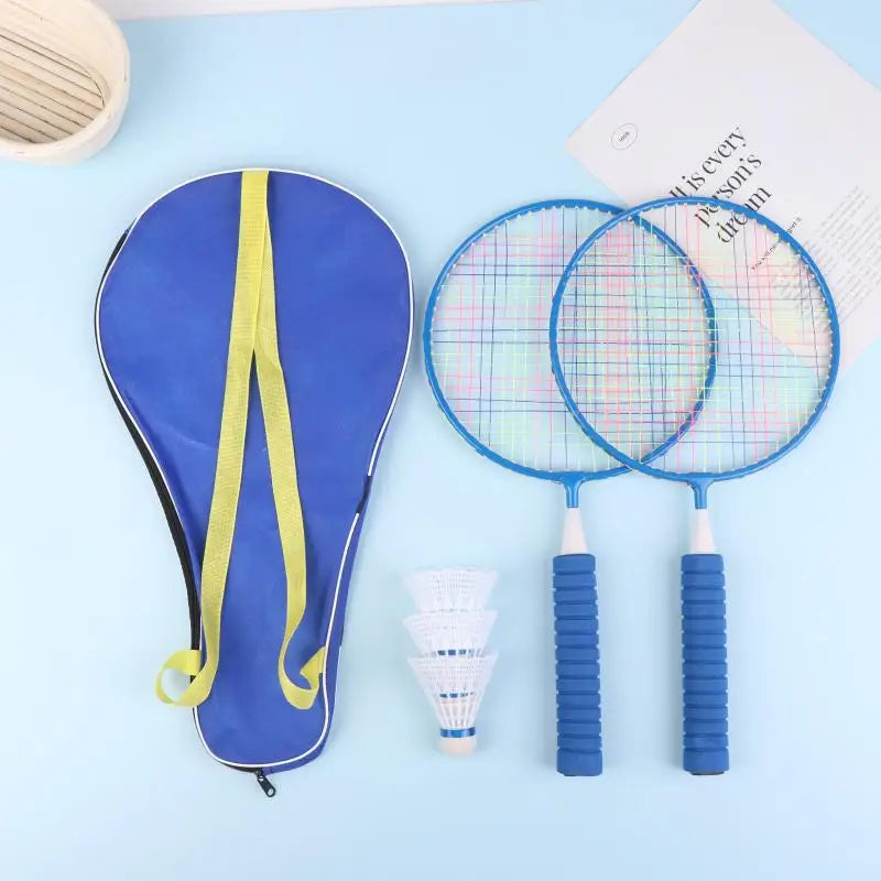 Family Sports Toy: Children's Lightweight Badminton Racket Double Set with Backpack, Designed for Kids Sports
