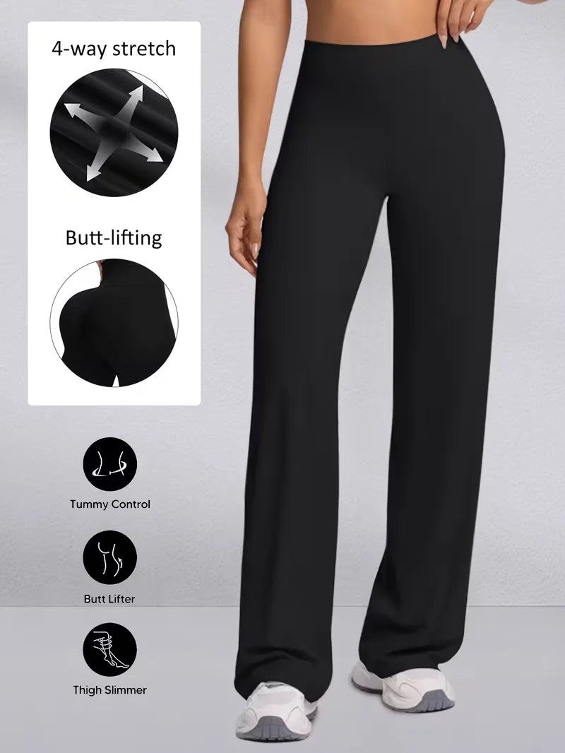 Yoga Pants Womens Trousers High Waisted Straight Wide Leg Leggings Hip up Sports Tights Suitable For Yoga Gym Casual Clothings
