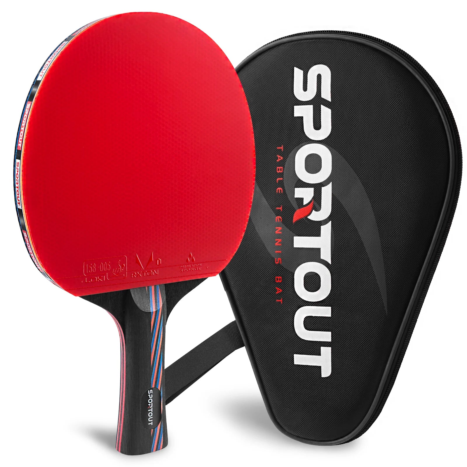 Table Tennis Bats, Portable Table Tennis Set, Ping Pong Bats for Outdoor Indoor Table Tennis Table, High-Performance Paddle, Com