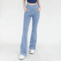 Yoga Jeans for Women Denim Pants Sexy Flared Trousers Lady Pants Hip Lifting and Cross Waist Design Indoor Sports Outdoor Flared