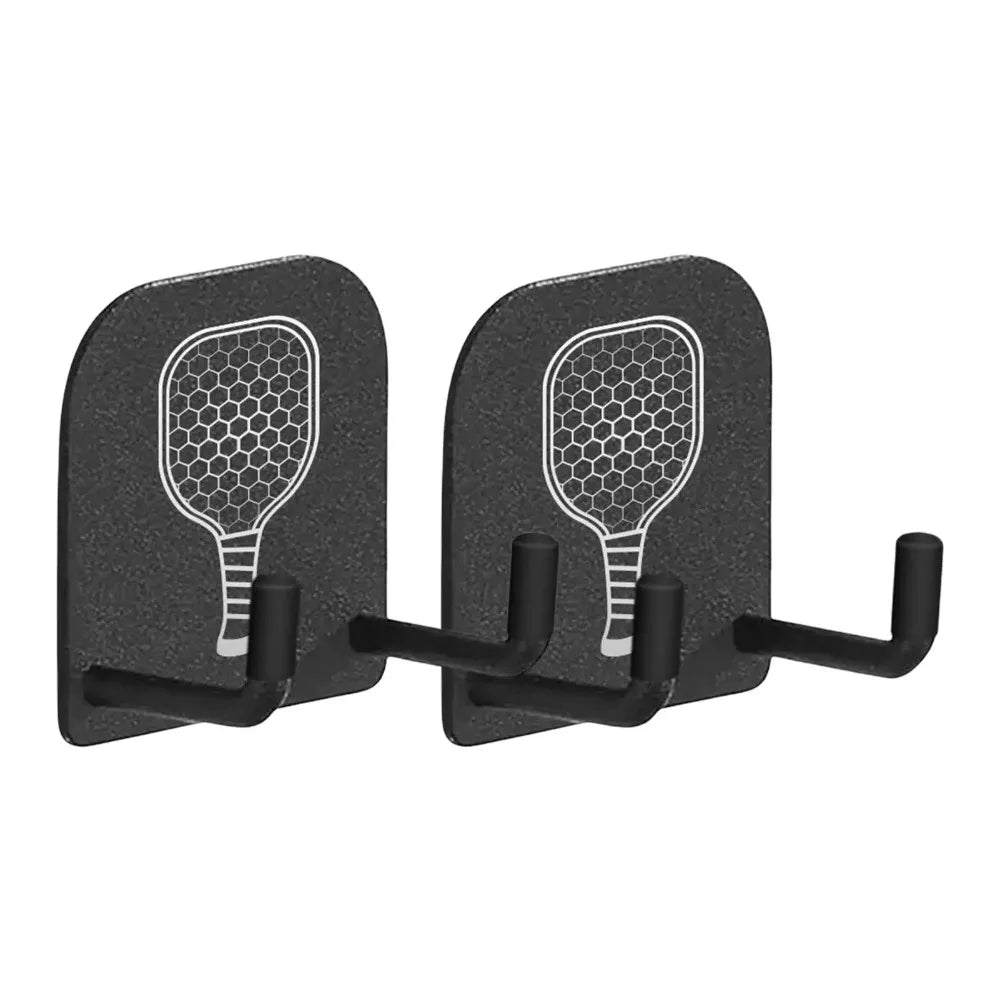 2Pcs Wall Mounted Pickleball Paddle Wall Rack Self-adhesive Punch-Free Pickleball Rackets Holder Aluminum Alloy Stable