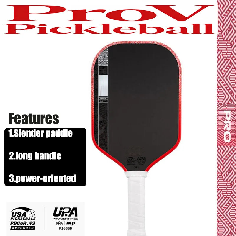 new Pro V pickleball paddle features optimized Tech Flex Power and Propulsion Core, delivering enhanced power, higher forgivenes