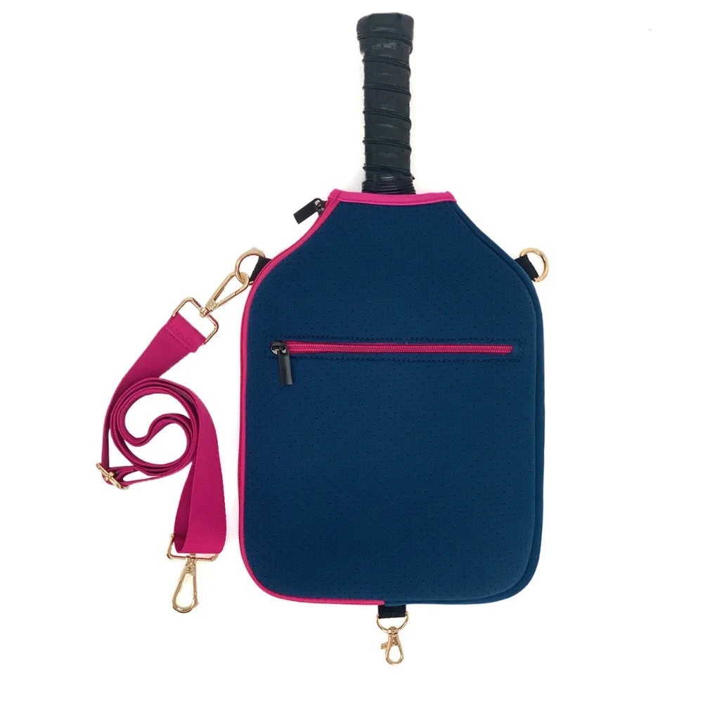 Large Capacity Pickleball Crossbody Bag Zipper Closure Waterproof Pickleball Paddle Cover Professional Adjustable Strap