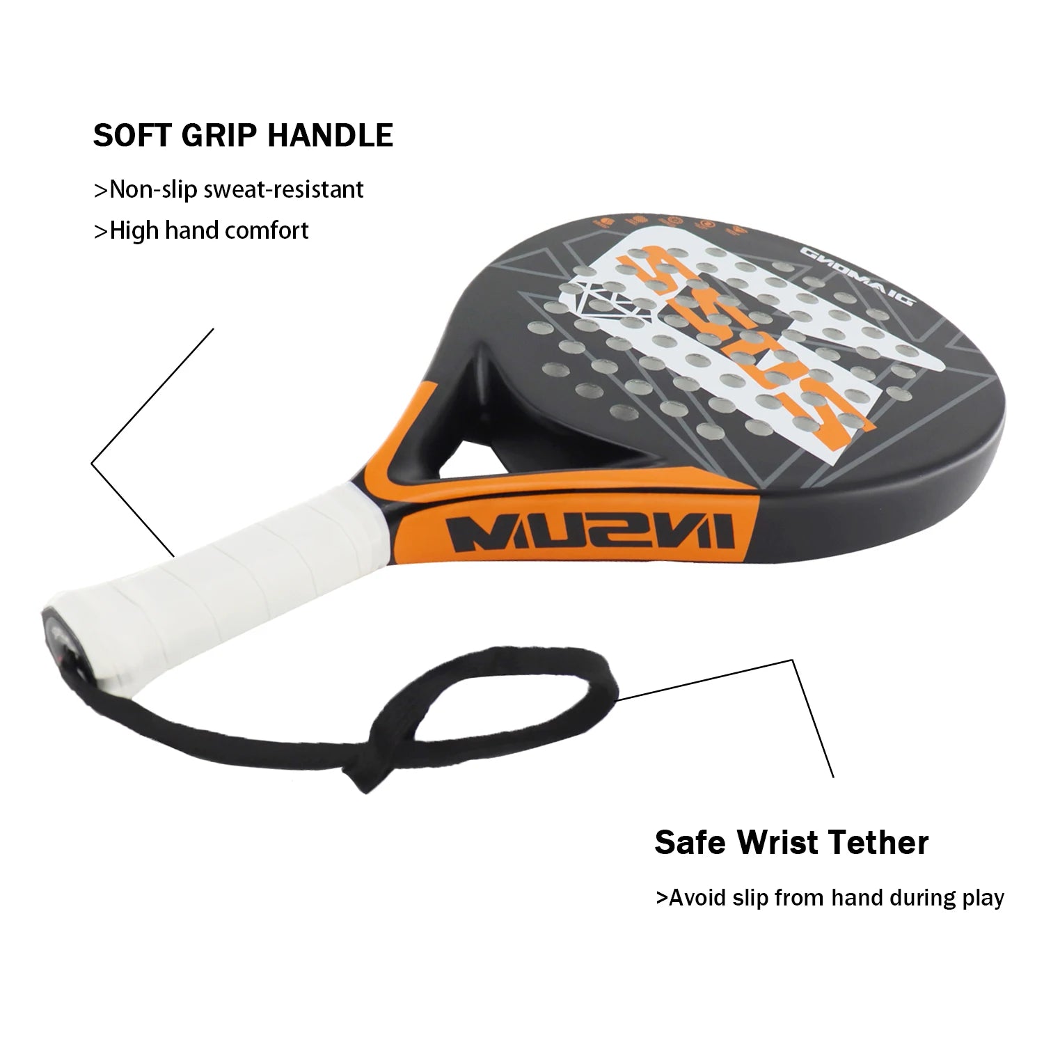 INSUM Padel Racket 2022 Carbon Fiber Soft EVA Surface High Balance Diamond Shape Sports Racket for Advanced Players Paddle