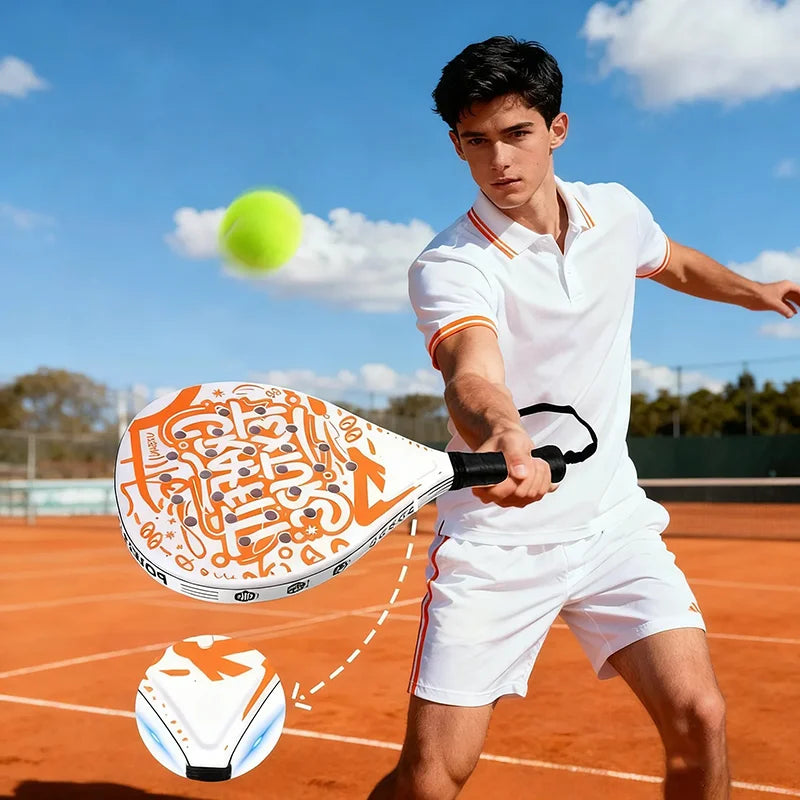 Padel Racket with Carbon Fiber Surface & EVA Memory Foam Core – Lightweight Well-Balanced Padel for Beginners and Intermediate