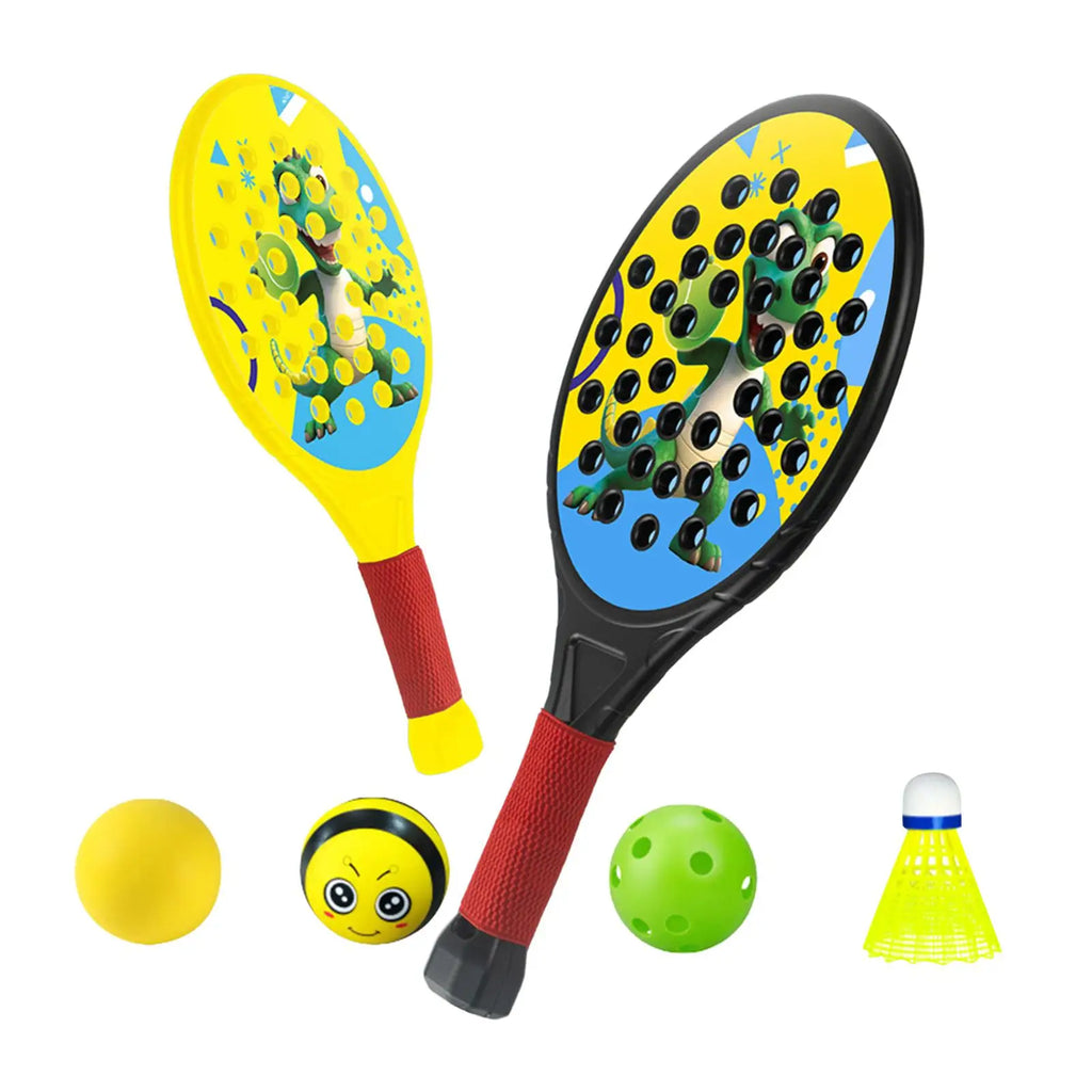 2Pcs Kids Padel Rackets Paddles Set Stylish Sweat Absorbing Gripping Paddle Tennis Racquets Rackets for Beginners Kids Sports