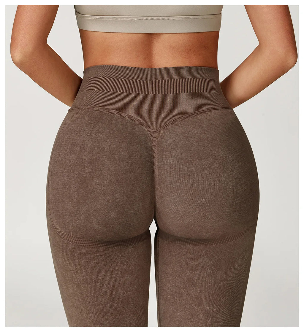 Yoga Pants Sports Leggings Women Seamless Sports Yoga Pant High Waist Ribbed Gym Clothes Fitness Workout Wear Scrunch Bum Tights