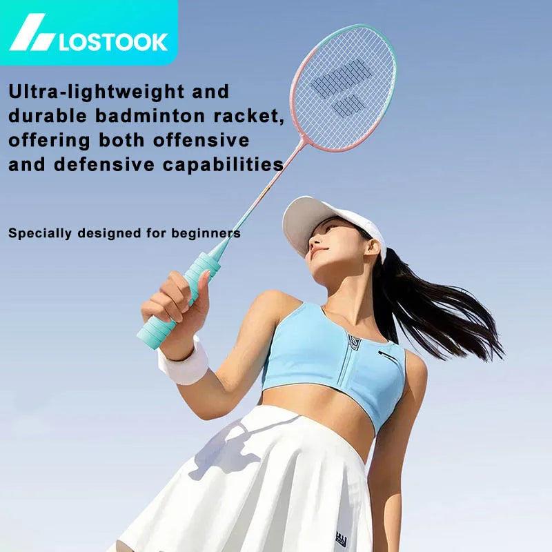 LOSTOOK Badminton Racket with 3 Nylon Shuttlecocks/1 Carry Bag Original By Beginners Badminton Set Sports Fitness equipment