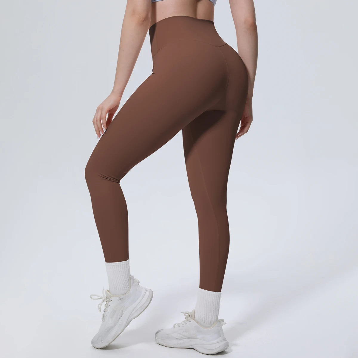 Summer Breathable Peach Buttocks Yoga Pants Solid Color High Stretch Sports Leggings Gym Push Up Outdoor Running Yoga Pants