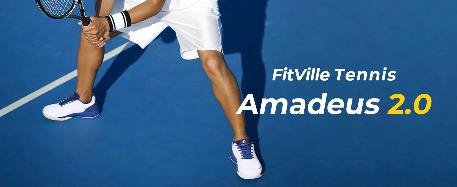 FitVille Men'S Tennis Shoes Wide Width 2E Professional Training Shoes Breathable Non-Slip For Racquet Sports With Arch Support