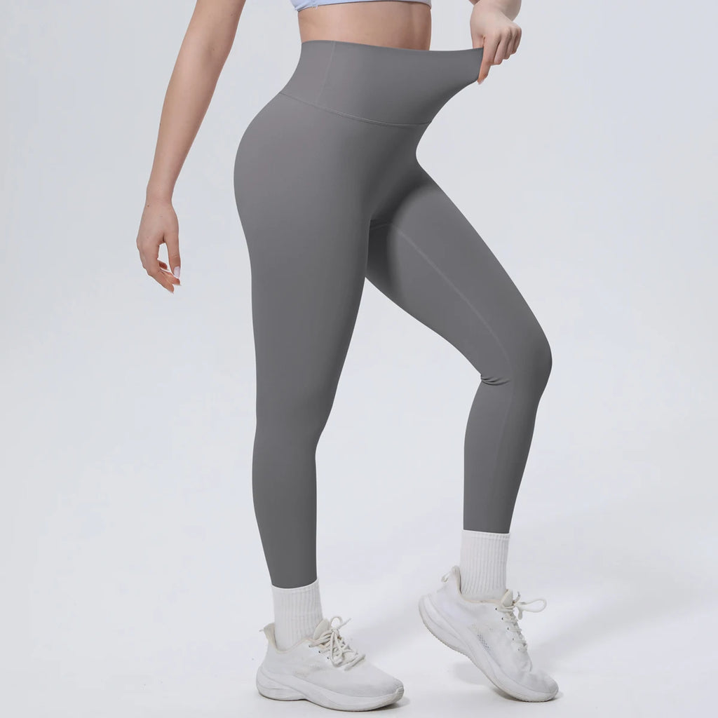 Summer Breathable Peach Buttocks Yoga Pants Solid Color High Stretch Sports Leggings Gym Push Up Outdoor Running Yoga Pants