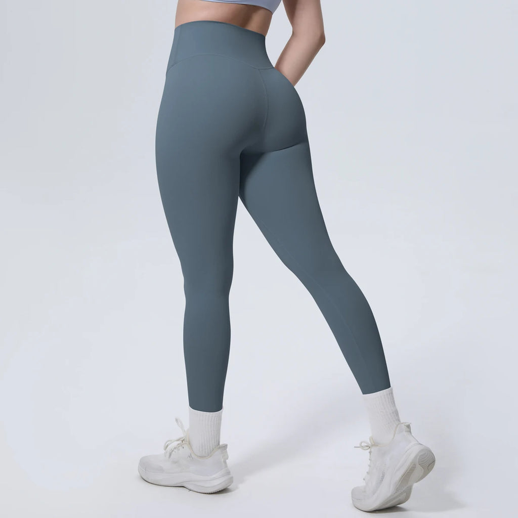 Summer Breathable Peach Buttocks Yoga Pants Solid Color High Stretch Sports Leggings Gym Push Up Outdoor Running Yoga Pants