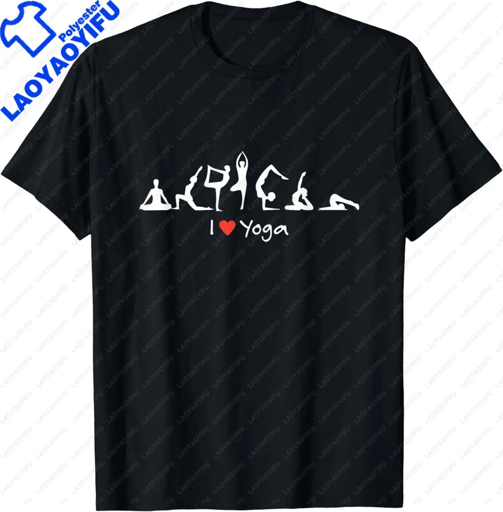 Yoga Workout Cute Funny Graphic Top Tee I Love Yoga T-Shirt  Vintage T Shirt  Men Clothing Tops Camisas Streetwear