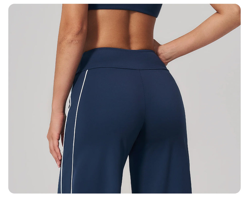 Yoga Pants Women High Waist Wide Leg Trousers Tummy Control Straight Workout Sports Pants Female Casual Fitness Bell-bottoms