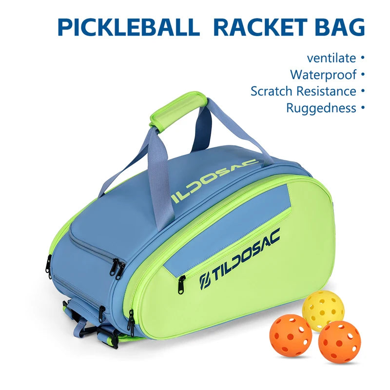 Professional Pickleball Racquet Backpack Large Capacity Waterproof Padel Pickleball Bag Shoe Compartment Padel Sporting Handbag