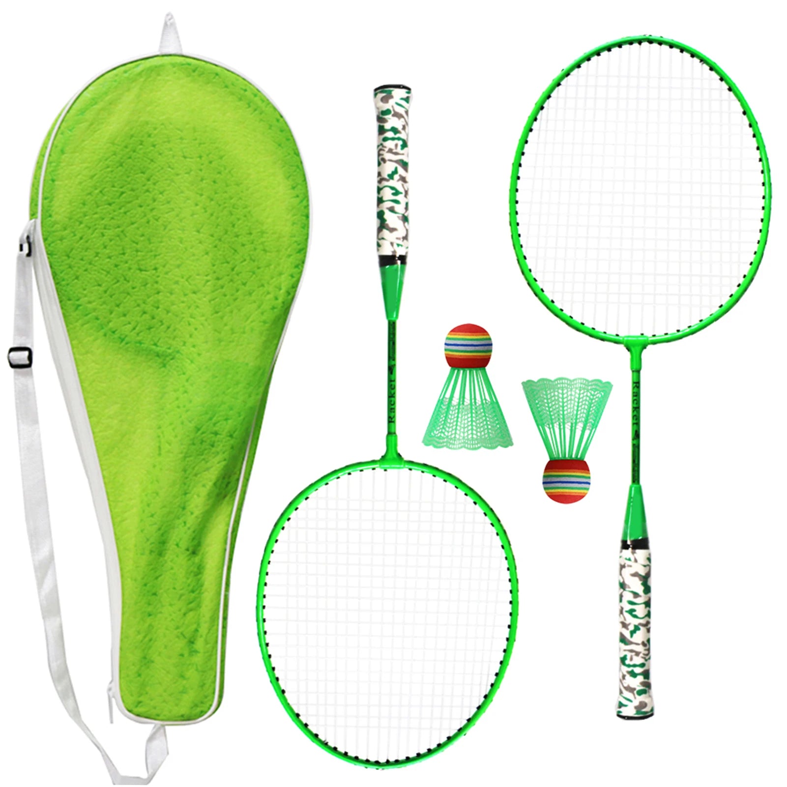 1 Pair Badminton Rackets with Balls 2 Player Badminton Set for Children Indoor Outdoor Sport Game