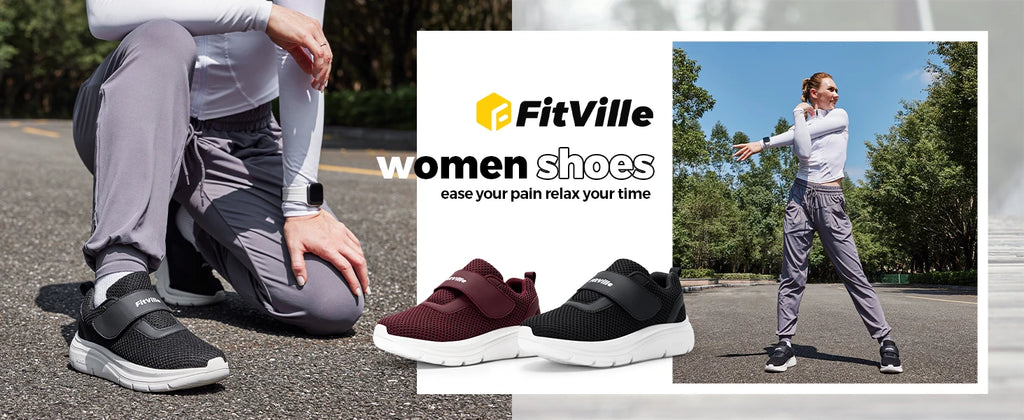 FitVille Women's Shoes Wide Diabetes Shoes Adjustable Strap for Swollen Feet Slip on Walking Lightweight Comfortable Sneakers