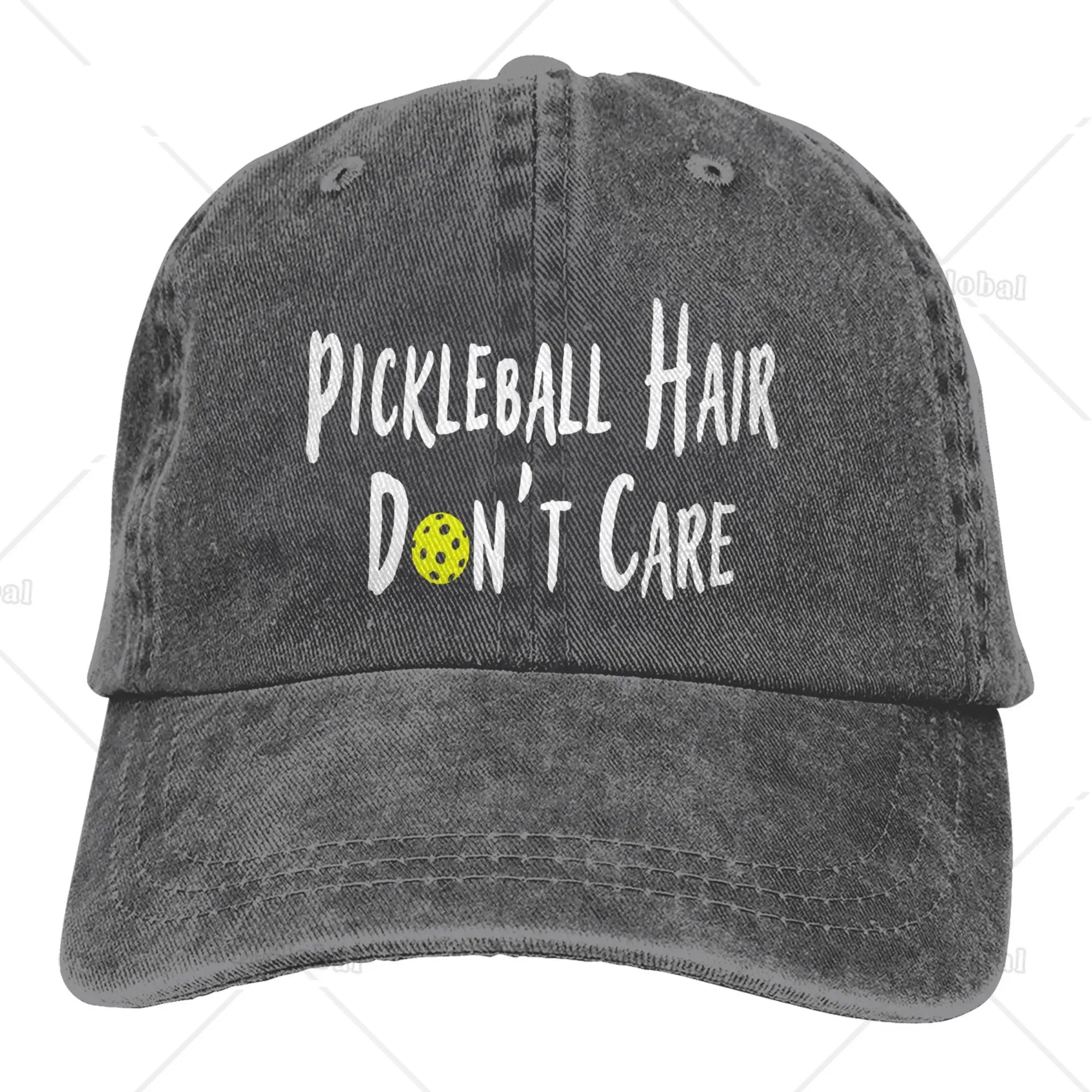 Pickleball Hair Don't Care Print Baseball Cap Gifts for Men Women Adjustable Pickle Ball Hat Unisex Snapback Hats