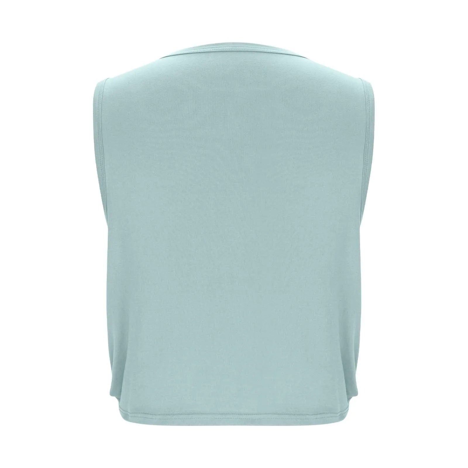 Women Sleeveless Yoga Tops Athletic Vest Breathable Blouse Cover Up Gym Workout Cool T-Shirt Running Short Tank Crop Top