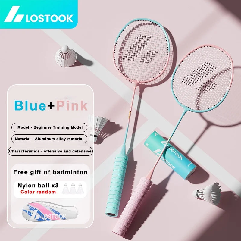 LOSTOOK Badminton Racket with 3 Nylon Shuttlecocks/1 Carry Bag Original By Beginners Badminton Set Sports Fitness equipment