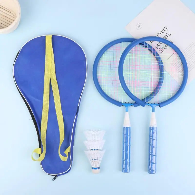 Family Sports Toy: Children's Lightweight Badminton Racket Double Set with Backpack, Designed for Kids Sports