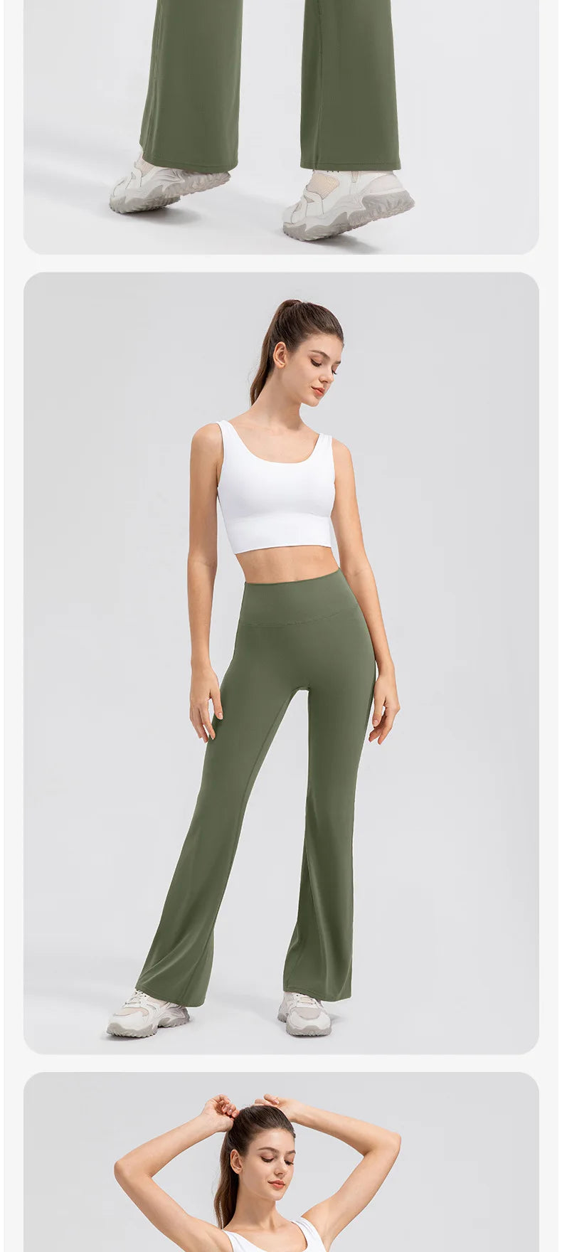 Yoga Pants Women High Waisted Yoga Pants with Pockets  Workout Flare Leggings Work Dress Pants Sports running fitness pants