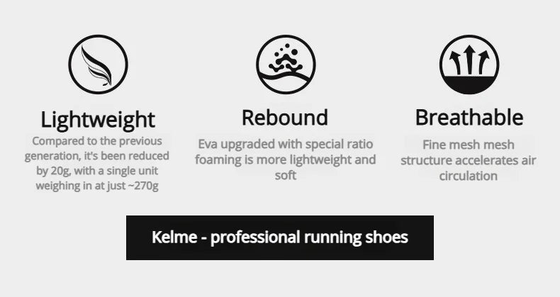Kelme Men's Casual Running Shoes Shock-absorbing And Breathable Running Shoes Lightweight And Shock-absorbing Sports Shoes