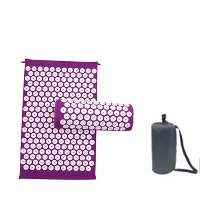 Massager pillow, massage mat for Yoga acupressure relieves pain stress, back, body pain, tip mat, acupuncture mat and pillow set