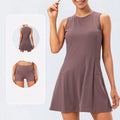 Tennis Dress Women With Separate Shorts Sleeveless Golf Sport Skirts Set with Pockets Training Running Fitness Female Badminton