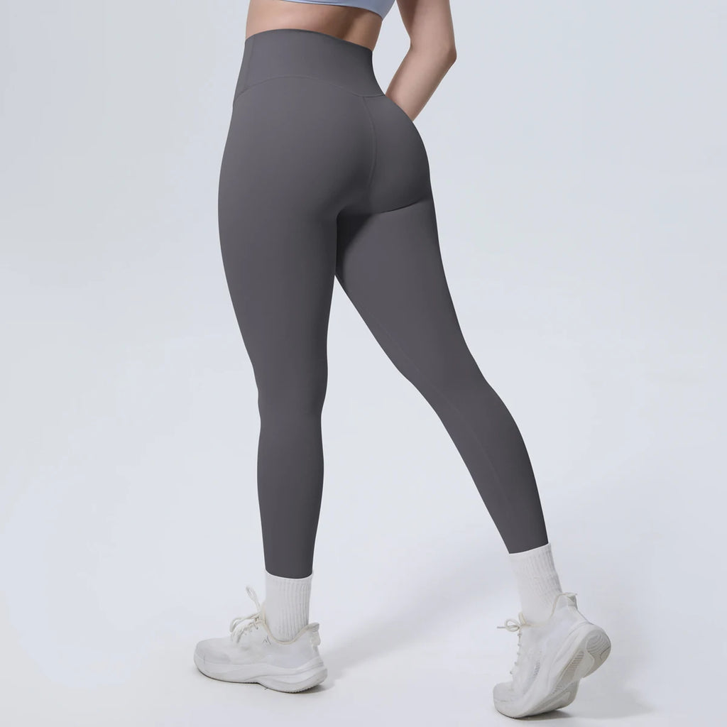 Summer Breathable Peach Buttocks Yoga Pants Solid Color High Stretch Sports Leggings Gym Push Up Outdoor Running Yoga Pants