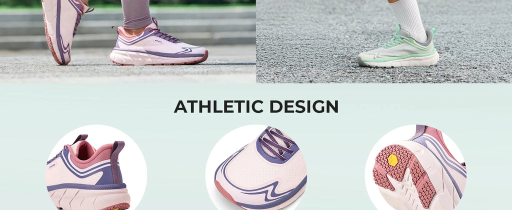 Fittington Women's Sports Shoes Wide Women Sneakers Non-Slip Tennis Walking Running Shoes For Women Swollen Feet Pain Relief