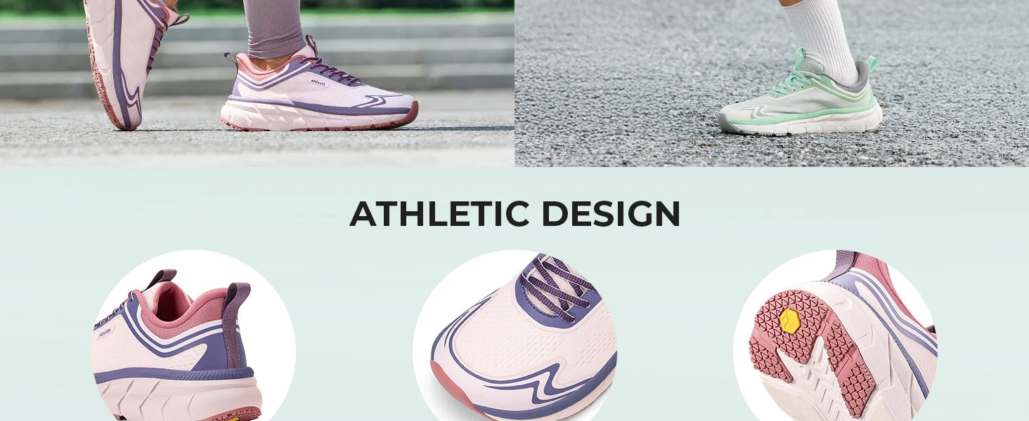 Fittington Women's Sports Shoes Wide Women Sneakers Non-Slip Tennis Walking Running Shoes For Women Swollen Feet Pain Relief