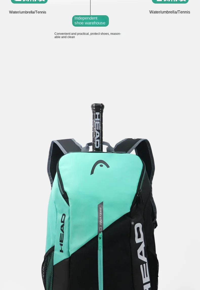 HEAD Tour Team Series 25L Tennis Racket Bags for Men Women Original Comfortable Backpack With Shoe Storage 2 Rackets