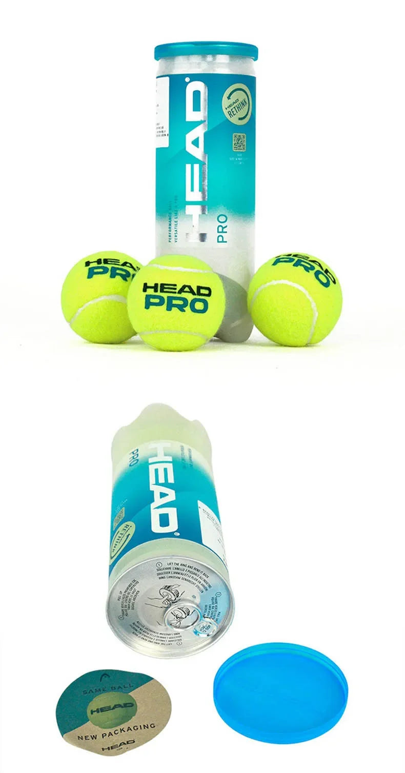 HEAD PRO Tennis Tournament Training Ball 3 Pieces Per Can Fast Speed Good Elasticity Durable Balls