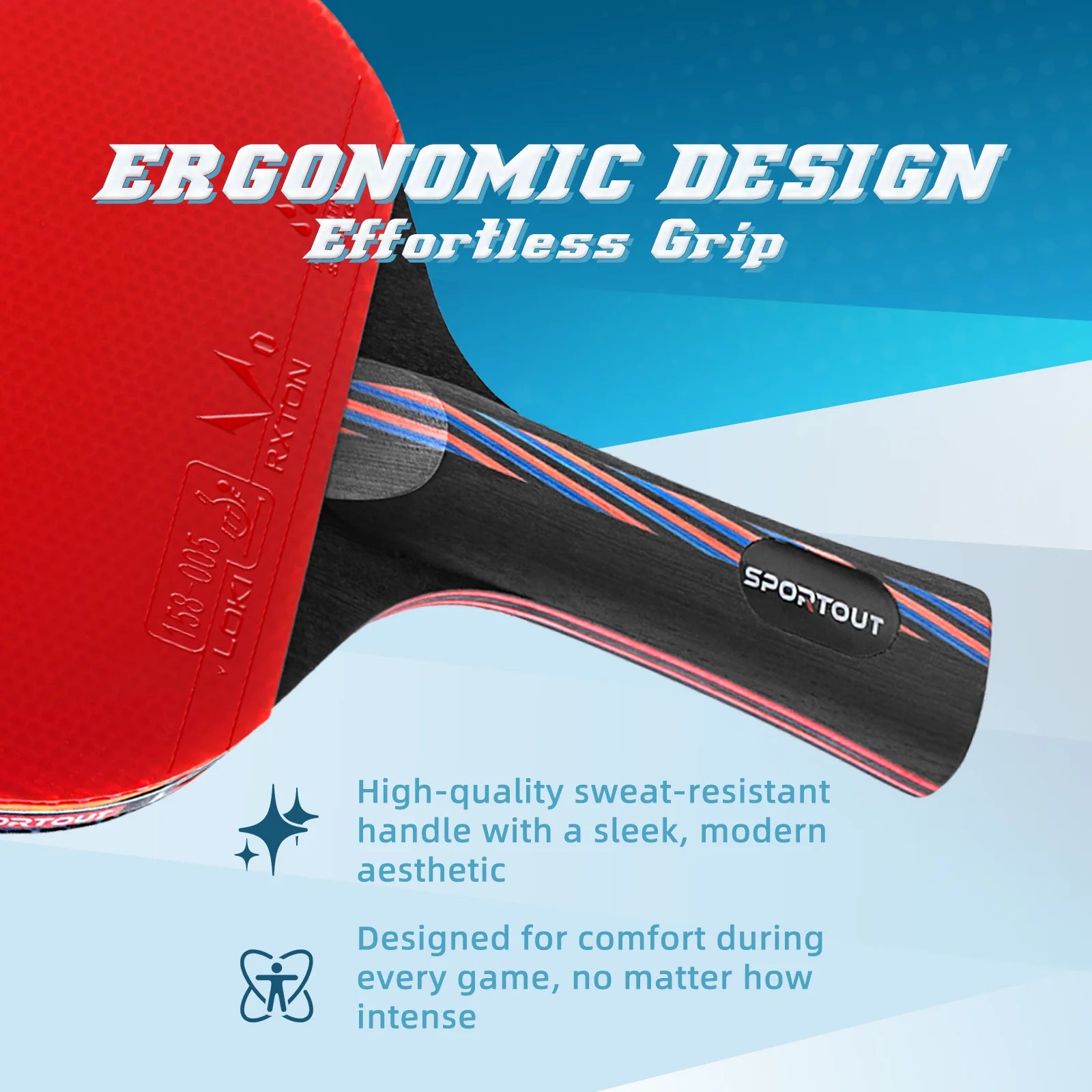 Table Tennis Bats, Portable Table Tennis Set, Ping Pong Bats for Outdoor Indoor Table Tennis Table, High-Performance Paddle, Com
